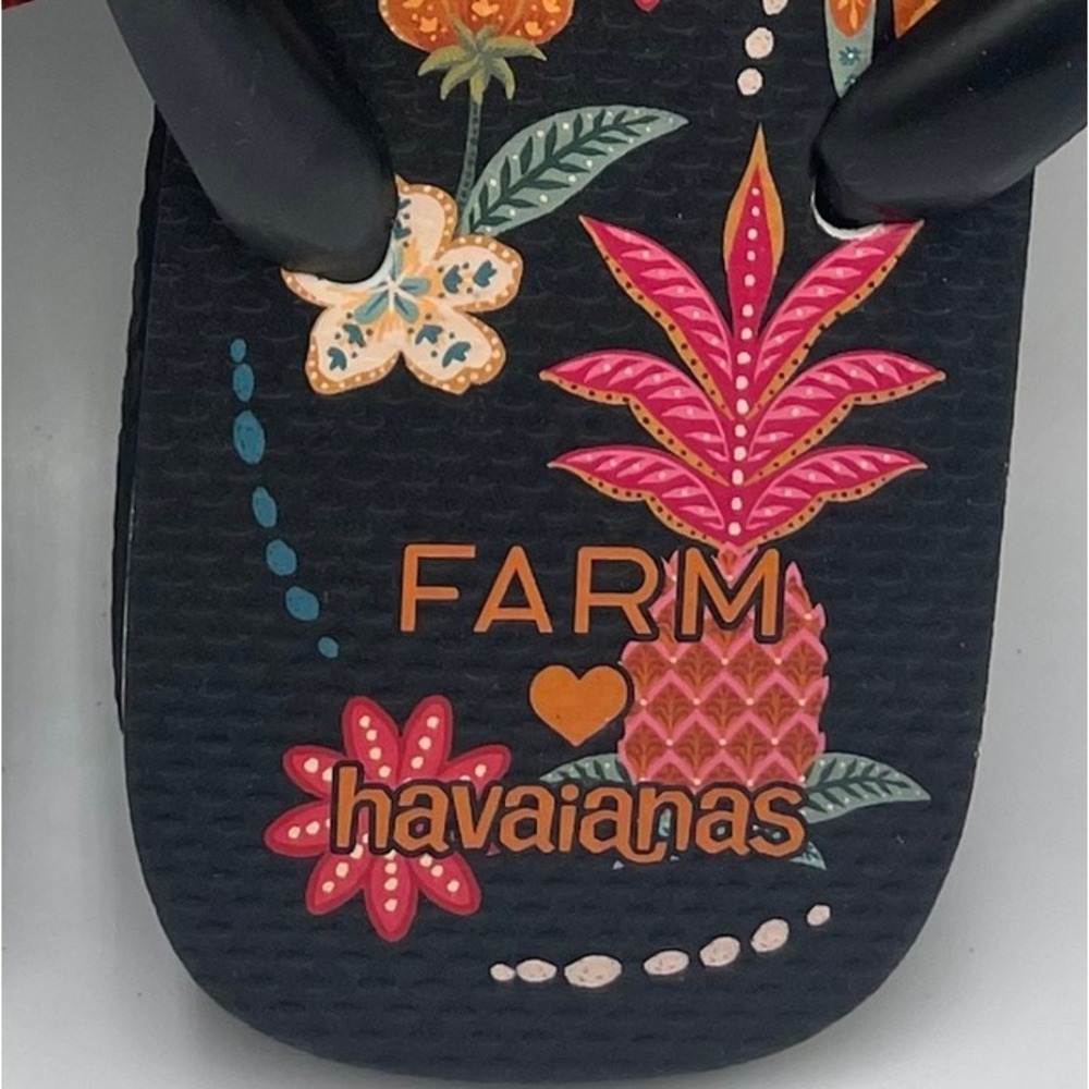 TPPR0032 W's 9/10 | Farm Rio 'Nocturnal Rio' flip flops sandals